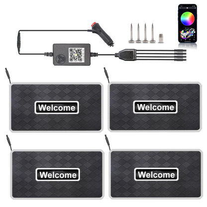 Alfombrillas LED personalizables con logo y luz neón RGB — resistentes al agua y compatibles con cualquier vehículo