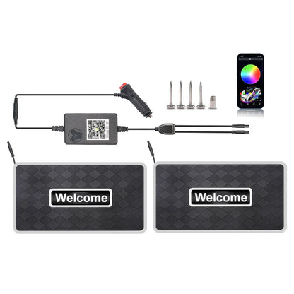Alfombrillas LED personalizables con logo y luz neón RGB — resistentes al agua y compatibles con cualquier vehículo